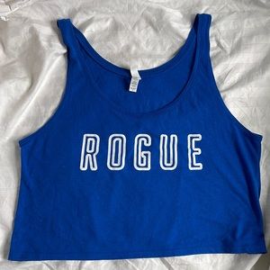 blue rogue crop tank top size small